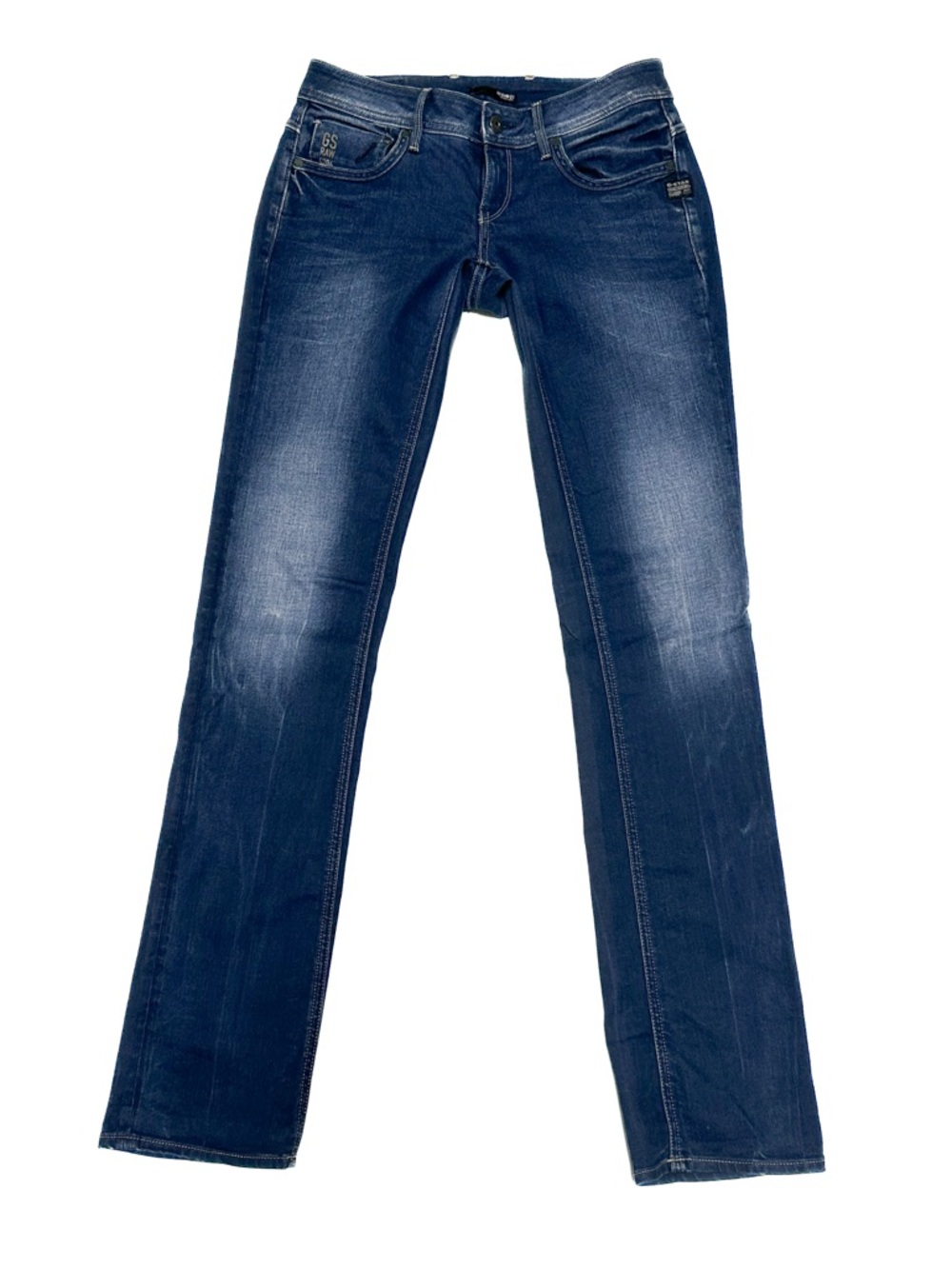 G-Star Raw Denim Women’s Attacc Straight Jeans 28 x 34 5204 Dark Wash GS Raw 01